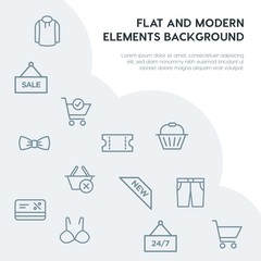 clothes, shopping outline vector icons and elements background concept on grey background...Multipurpose use on websites, presentations, brochures and more