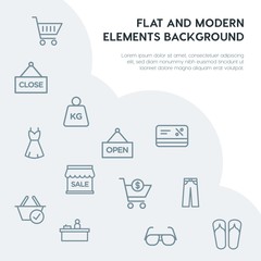 clothes, shopping outline vector icons and elements background concept on grey background...Multipurpose use on websites, presentations, brochures and more