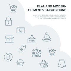 clothes, shopping outline vector icons and elements background concept on grey background...Multipurpose use on websites, presentations, brochures and more