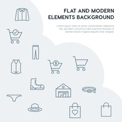 clothes, shopping outline vector icons and elements background concept on grey background...Multipurpose use on websites, presentations, brochures and more