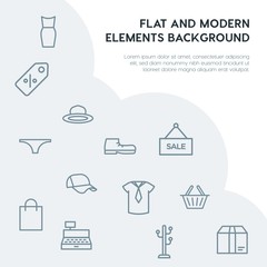 clothes, shopping outline vector icons and elements background concept on grey background...Multipurpose use on websites, presentations, brochures and more