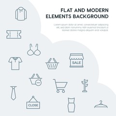clothes, shopping outline vector icons and elements background concept on grey background...Multipurpose use on websites, presentations, brochures and more