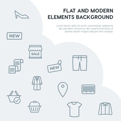 clothes, shopping outline vector icons and elements background concept on grey background...Multipurpose use on websites, presentations, brochures and more