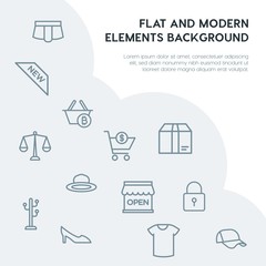 clothes, shopping outline vector icons and elements background concept on grey background...Multipurpose use on websites, presentations, brochures and more