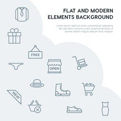 clothes, shopping outline vector icons and elements background concept on grey background...Multipurpose use on websites, presentations, brochures and more