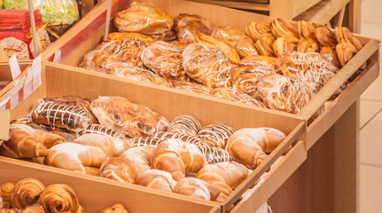 Bakery in the store or market place