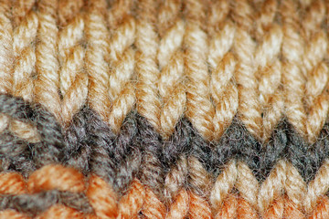 Strickmuster aus verschiedenfarbiger Wolle mit Handarbeit angefertigt