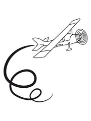 Naklejka premium looping kunstflug kunstflieger propeller kleinflugzeug flugzeug fliegen pilot maschine jumbo jet urlaub ferien reise