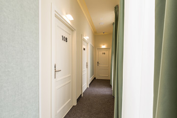 Fototapeta na wymiar Hotel corridor interior