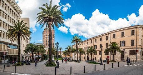 Panoramic view of Square in the city of Sassari