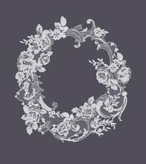 lace flowers frame decoration element