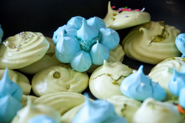 tasty cookies and biscuits or meringue pastry