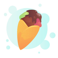  ice cream cone vector illustration