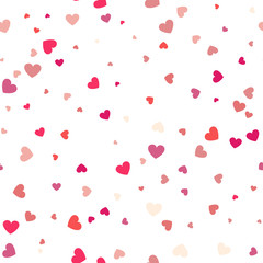 Background with different colored confetti hearts for valentine time. Seamless pattern