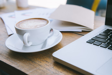 Cup of coffee with beautiful Latte art