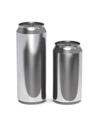 Large and small beer cans (3d illustration).