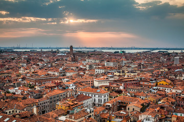 Fototapeta na wymiar Venice cityscape - view from Campanile di San Marco. UNESCO World Heritage Site.