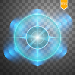 Neon Target isolated. Game Interface Element. Vector illustration