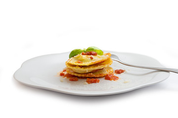 Ravioli al sugo, parmigiano e basilico, Italian Food  