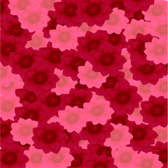 pattern of red and pink abstract flowers