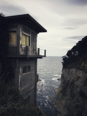Housing next to the shore, Enoshima, Japan