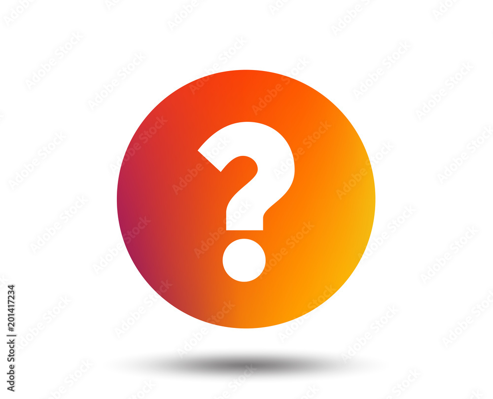 Poster question mark sign icon. help symbol. faq sign. blurred gradient design element. vivid graphic flat 