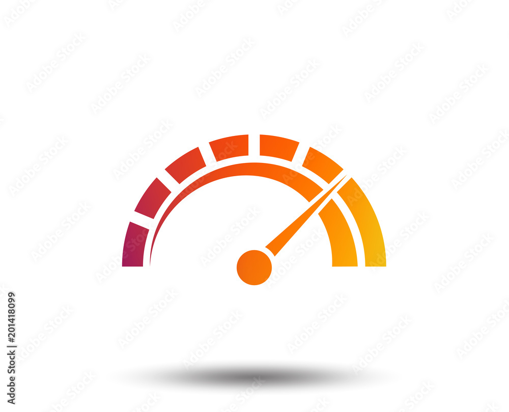 Poster tachometer sign icon. revolution-counter symbol. car speedometer performance. blurred gradient desig