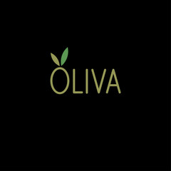 Olive logo. Logo for olive oil, lettering, letter O with leaves similar to olive. Organic logo, eco product.