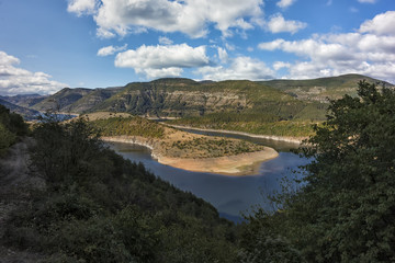 day view at the beauty river curve - meander of Arda River, Bulgaria