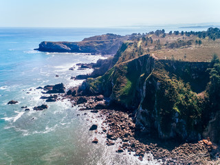 Obraz premium Aerial view of cliffs in Asturias