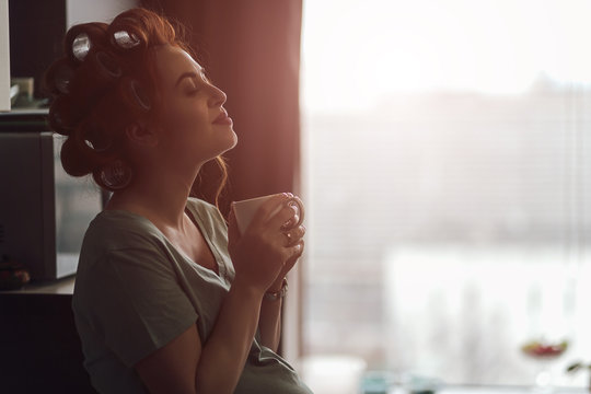 Pregnant woman emotions concept