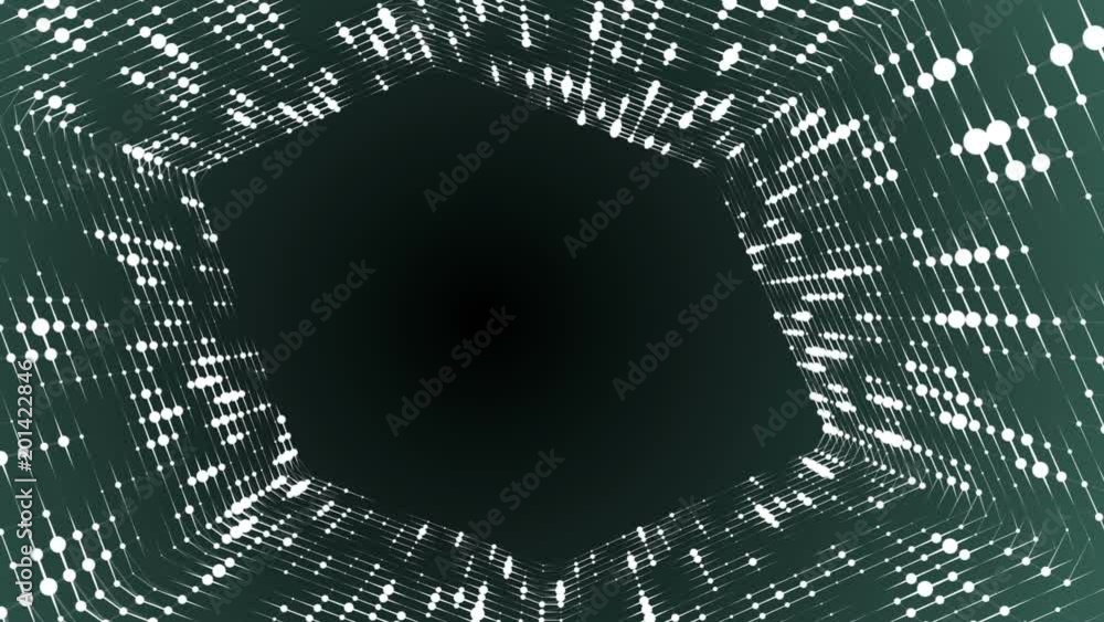Poster frame of pulsating elements. cosmic eye. place for text. plexus business background. dark green back