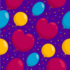 Seamless pattern with a bunch of colourful balloons