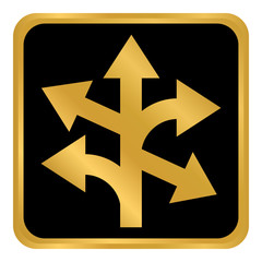 Straight, left and right arrow button.