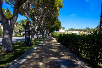 Estepona. A sunny day in the street of Estepona. Malaga, Costa del Sol, Andalusia, Spain. Picture taken – 18 april 2018.