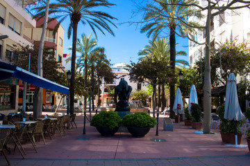 Estepona. A sunny day in the street of Estepona. Malaga, Costa del Sol, Andalusia, Spain. Picture taken – 18 april 2018.