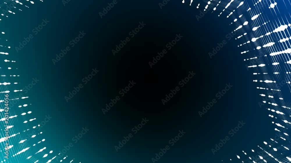Poster Frame of pulsating elements. Place for text. Plexus business background. Multicolored background. Seamless loop.