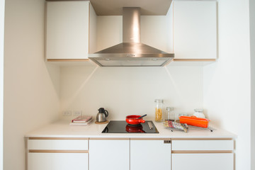 Modern white kitchen clean interior design