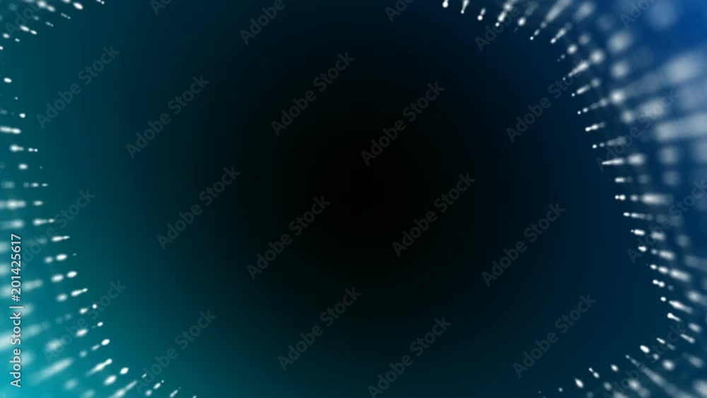 Poster Frame of pulsating elements. Place for text. Plexus business background. Depth of field. Multicolored background 3. Seamless loop.