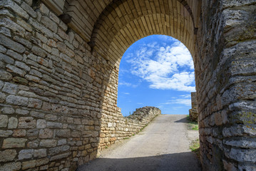 Ancient stone gate of the tunnel.