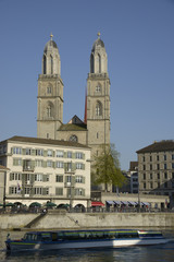 Fototapeta na wymiar Grossmünster - Zurich Switzerland 