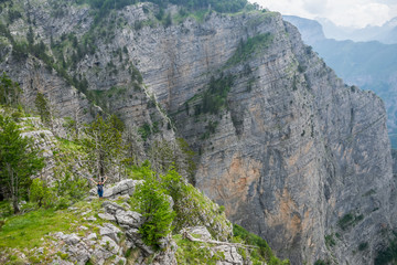 A steep mountain slope with picturesque views.