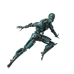 cyborg robot in a mission