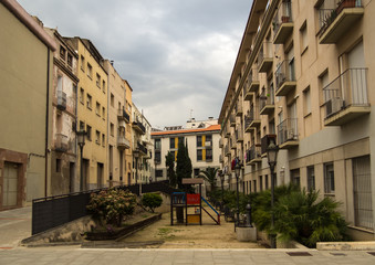 Fototapeta na wymiar calle de Martorell, a city of Barcelona next to the llobregat river