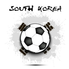 Soccer ball and South Korea flag