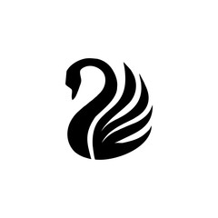 Obraz premium wektor logo łabędź