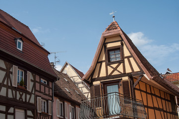 retail of traditional medieval architecture in the alsatian village of Barr near Strasbourg - France