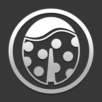 Ladybug icon. icon in circle on dark background with simple shadow