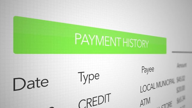 Payment History on an online banking interface