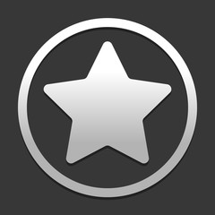 Star icon. icon in circle on dark background with simple shadow